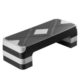 VEVOR Aerobic Exercise Step Platform, 28-Inch Workout Aerobic Stepper, Height Adjustable Fitness Training Step Deck Trainer with 4 Risers