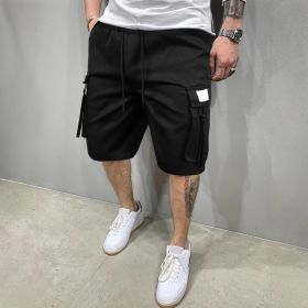 Men's Summer Korean Style Trendy Sports Casual Shorts (Option: S-Black)