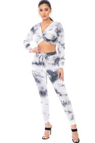 Tie Dye Ribbed Sweater Set (Select Size: M, Select Color: Charcoal)